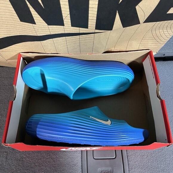 NEW Nike ReactX Rejuven8 Slides "Dusty Cactus" Blue Green Men Size 10 HV4479-300 - Picture 7 of 7